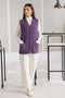 MAUVE-SANDO V-NECK CARDIGAN SWEATER (24X-154-66)