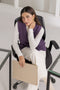 MAUVE-SANDO V-NECK CARDIGAN SWEATER (24X-154-66)