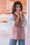 PINK-SANDO V-NECK CARDIGAN SWEATER (24X-154-66)