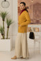 MUSTARD-FULL SLEEVES V-NECK CARDIGAN SWEATER (24X-155-66)