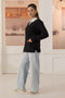 BLACK-FULL SLEEVES V-NECK CARDIGAN SWEATER (24X-157-66)