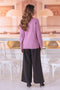 LAVENDER-FULL SLEEVES V-NECK CARDIGAN SWEATER (24X-157-66)