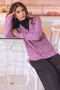 LAVENDER-FULL SLEEVES V-NECK CARDIGAN SWEATER (24X-157-66)