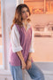 LAVENDER-SANDO V-NECK CARDIGAN SWEATER (24X-158-66)