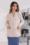 BEIGE-FULL SLEEVES V-NECK CARDIGAN SWEATER (24X-159-66)