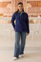 NAVY-FULL SLEEVES V-NECK CARDIGAN SWEATER (24X-159-66)