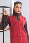 MAROON-SANDO V-NECK-CARDIGAN SWEATER (24X-164-66)