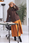 BROWN-FULL SLEEVE V-NECK-CARDIGAN SWEATER (24X-165-66)