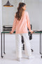 L-PEACH-FULL SLEEVE V-NECK-CARDIGAN SWEATER (24X-165-66)