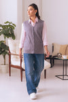 GREY-SANDO V-NECK-CARDIGAN SWEATER (24X-166-66)