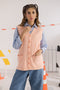 L-PEACH-SANDO V-NECK-CARDIGAN SWEATER (24X-166-66)