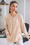 BEIGE-ROUND NECK FULL SLEEVE CARDIGAN SWEATER  (24X-167-66)