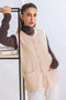 BEIGE-ROUND NECK SANDO CARDIGAN SWEATER  (24X-168-66)