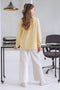 LEMON-FULL SLEEVES V-NECK CARDIGAN SWEATER (24X-171-66)