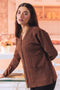 BROWN-FULL SLEEVES V-NECK CARDIGAN SWEATER (24X-175-66)