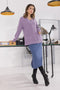 PURPLE-FULL SLEEVES V-NECK CARDIGAN SWEATER (24X-175-66)