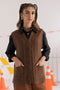 BROWN-SANDO V-NECK CARDIGAN SWEATER (24X-176-66)