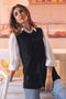 BLACK-ROUND-NECK SANDO CARDIGAN SWEATER (24X-180-66)