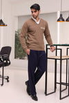 G-BEIGE-V-NECK FULL SLEEVES SWEATER (502-15)