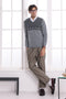 ST-GREY-V-NECK FULL SLEEVES SWEATER (510-15)