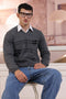 BLACK-V-NECK FULL SLEEVES SWEATER (512-15)