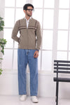 NL-BEIGE-TURTLE NECK ZIPPER FULL SLEEVES SWEATER (917-15)