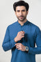 BLUE-BLENDED-KURTA TROUSER - (KSW24-019)