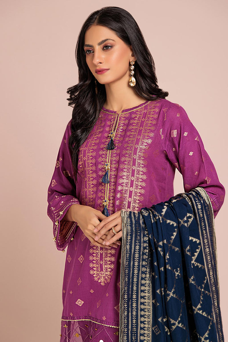 PURPLE-JACQUARD-3 PIECE (ABN233P08B)– Bonanza Satrangi